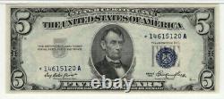 1953 $5 Silver Certificate Star Note Devise Fr. 1655 Pmg Gem Unc 66 Epq (120a)