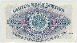1960 Île De Man Lloyds Bank Limited, £ 1 Livre Monnaie, P-12, Au / Unc Xf Rare
