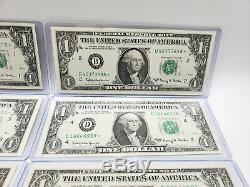 1963 1 Unc Notes Tous 12 $ Quartiers En Détenteurs Monnaie Individuelle