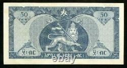 1966 No Date Devise Ethiopie 50 Dollar Empereur Haile Selassie P# 28a Crisp Unc