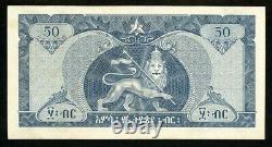1966 Pas de Date Monnaie Éthiopie 50 Dollars Empereur Haile Selassie P# 28a Neuf UNC