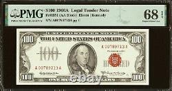 1966 Un billet de 100 $ en cours légal PMG 68 EPQ Fr. 1551 Superbe Gemme Unc Le meilleur connu