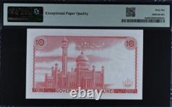 1967 Brunei 10 Ringgit P3a Billet de banque monnaie UNC PMG 66