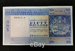 1969 La Banque Chartered Hong Kong Cinquante Dollars Unc