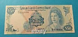 1974 Cayman Islands Currency Board 50 Dollars Billet De Banque Unc