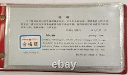 1980 La Banque Populaire de Chine Ensemble de Billets de Banque en UNC (10) Pc dans un Album Rouge