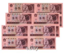 1980 Non Coupé Chine 4x 1yuan, 1990 4x 1 Yuan, 1996 4x 1 Yuan Banknote Currence Unc