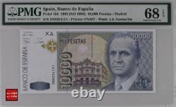 1992 Espagne 10000 pesetas P166 billet de banque monnaie UNC PMG 68