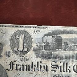 1 $ 18 Franklin Ohio OH Monnaie Obsolète Billet de Banque Soie Compagnie ! UNC++