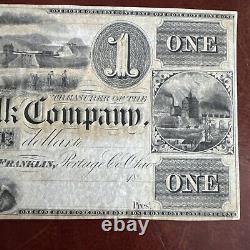 1 $ 18 Franklin Ohio OH Monnaie Obsolète Billet de Banque Soie Compagnie ! UNC++