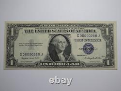 $1 1935-G Numéro de série très bas Billet de certificat de monnaie argenté à sceau bleu UNC+