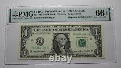 1 $ 1993 Répéteur Numéro De Série Réserve Fédérale Monnaie Note De Banque Bill Unc66epq