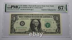 $1 2003 Numéro de série de répéteur Billet de monnaie de la Réserve fédérale PMG UNC67