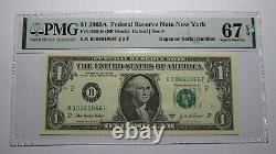 $1 2003 Numéro de série du répéteur Billet de banque de la Réserve fédérale Currency Bank Note Bill PMG UNC67
