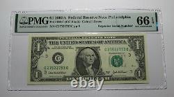 1 $ 2003 Répétition Numéro De Série Réserve Fédérale Devise Bill Pmg Unc66