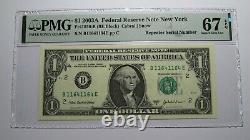 1 $ 2003 Répétition Numéro De Série Réserve Fédérale Devise Bill Pmg Unc67