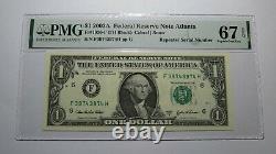 1 $ 2003 Répétition Numéro De Série Réserve Fédérale Devise Bill Pmg Unc67