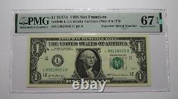1 $ 2017 Numéro de série de répétiteur Billet de banque de la Réserve fédérale PMG UNC67