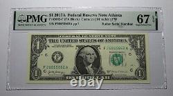 $1 2017 Radar Numéro De Série Réserve Fédérale Devise Banque Note Bill! Pmg Unc67