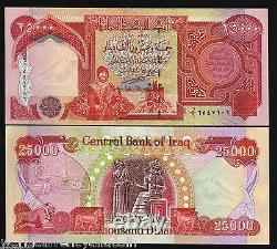 1/4 Million 250000 Iraqi (25000 X 10) Irak Dinars Unc Neuf Iqd Devise 25.000