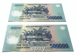1 MILLION VIETNAM DONG = 2 x 500 000 Billet de banque vietnamien VND UNC
