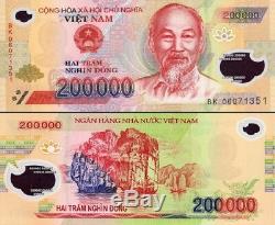 1 Million De Dongs = 5 X 200 000 Billets De Billets En Polymères Vietnam Unc
