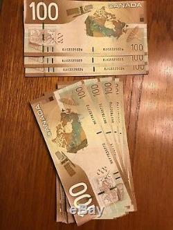 1x Canada Billets De Banque En Billets De Banque De 100 Gem Unc Canadiens, Sn Consécutifs, 2004