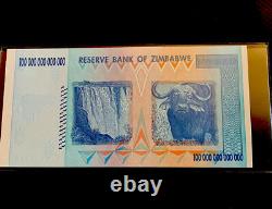 2008 100 Trillion Dollars Zimbabwe Banknote Aa Unc Note Monnaie