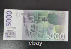 2016 Serbie 5000 Dinars Billet de Banque Monnaie Neuf Aa 0007780