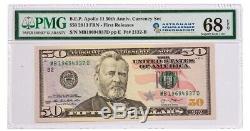 2019 Apollo 11 Monnaie Set 50 $ Note Pmg 68 Epq Gem Unc Fr