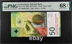 2020 Suisse 50 Francs P77d BILLET MONNAIE UNC PMG 68
