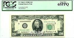 20 1950 B Note De La Réserve Fédérale Pmg Gem Unc F 2061 D Lucky Valeur De L'argent 360 $