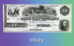 20 $ La Banque de Nouvelle-Angleterre à Goodspeeds Landing BILLET DE BANQUE CURRENCY OBSOLÈTE UNC