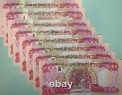 250 000 DINARS IRAKIENS 10 x 25 000 IQD UNC MONNAIE IRAKIENNE AUTHENTIQUE