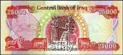 250,000 Dinar Iraquien Non Circulé 25 000 X 10 Irak Monnaie 2003+ 25k Nouveau Iqd Unc