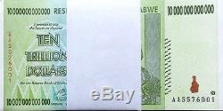 25/10 Billions Zimbabwe Dollar Argent Monnaie. USA Vendeur Unc