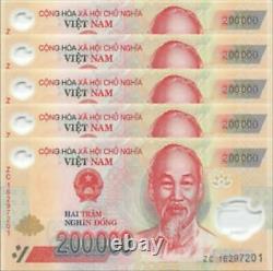 2 Millions De Dong Vietnamiens 10 X 200 000 Billets Vnd Unc (nouvelle Monnaie Du Vietnam)