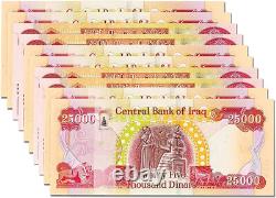 300,000 Dinars irakiens 2023 NEUF UNC 300k IQD Authentique Actif (12 x 25,000) Monnaie