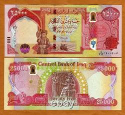 300,000 Dinars irakiens 2023 NEUF UNC 300k IQD Authentique Actif (12 x 25,000) Monnaie