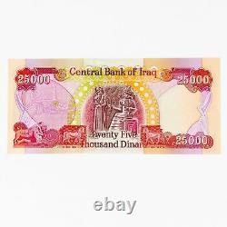 3 X 25 000 Dinar Irakien 25k Non Distribué 75 000 Total Iqd 2003 Irak Monnaie
