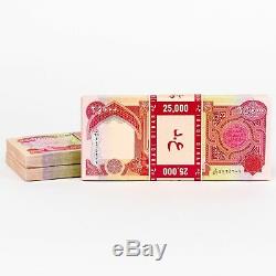 3 X 25 000 Dinars Irakiens 25k Uncirculated 75 000 Total Des Iqd 2003 Iraq Monnaie