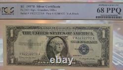 3 billets consécutifs de 1957 B UNC 68-65 1 $ Certificat d’argent Fr#1621 Superbe Gem