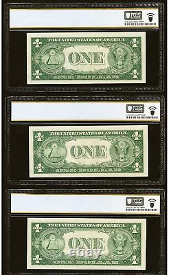 3 billets de banque en certificat de silver de 1 $ 1935-G exemples consécutifs UNC64PPQ
