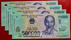 4 Millions De Dongs Vietnamiens Monnaie 8 X 500 000 Vnd Billets Polymère P-124 Unc