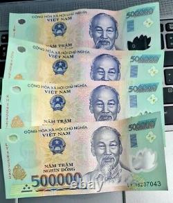 4 X Vietnam 500000 Vnd Banknote Courte 500k Dong Circulation Non Unc (2m)
