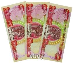 500 000 DINARS IRAKIENS 20 NEUFS Billets de 25K de la monnaie irakienne, vérifiés UV