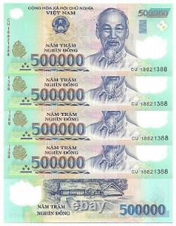 500 000 Dong Vietnam = 1 X 500 000 Unc Billet De Banque Vietnamien! Monnaie Viet Nam