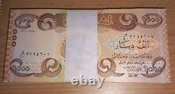 500 Pcs Irak 1000 DINARS Nouveaux 2018 5 BUNDLE UNESCO UNC Billet de Monnaie Irakien