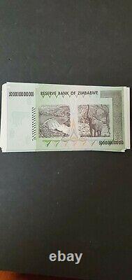 50 Billions Dollars Zimbabwéens Billet Aa Gem Unc Note Devise 2008 X20 Factures