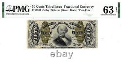 50 cents, troisième émission de monnaie fractionnaire Fr. 1333 PMG Choice UNC 63 EPQ